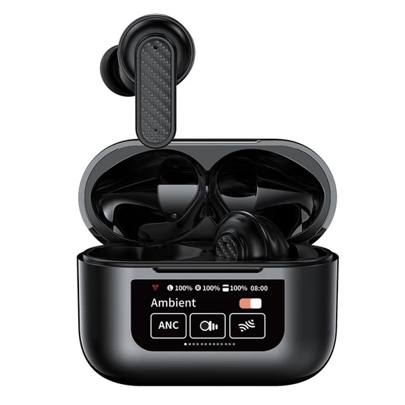 New! Wireless Noise Canceling Earbuds LCD Touch Screen Microphone & Waterproof - Picture 1 of 13